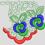 彩色花卉刺绣图案