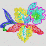 彩色刺绣花卉图案