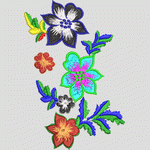 彩色刺绣花卉图案