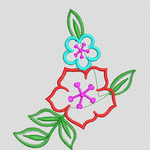 彩色刺绣花卉图案