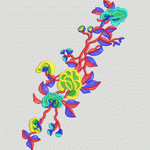 彩色刺绣花卉图案