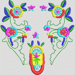 彩色花卉刺绣图案