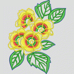 彩色刺绣花卉图案