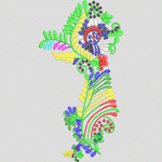 彩色刺绣花卉图案