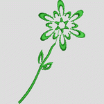 绿色刺绣花朵图案