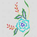 彩色刺绣花卉图案