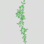 绿色刺绣花卉图案