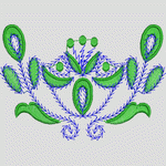 绿色植物刺绣图案