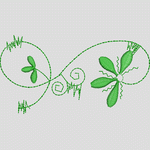 绿色植物刺绣图案