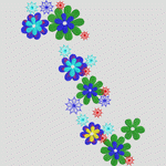 彩色刺绣花卉图案