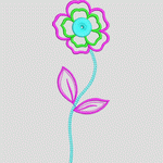 彩色刺绣花朵图案