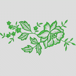 绿色植物刺绣图案