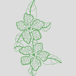 绿色植物刺绣图案