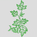 绿色植物刺绣图案