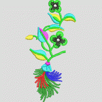 彩色花卉刺绣图案