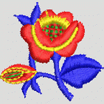 彩色刺绣花朵图案