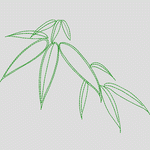 绿色竹叶线描图案