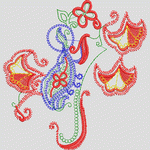 彩色刺绣花卉图案
