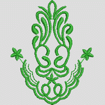 绿色刺绣花纹图案