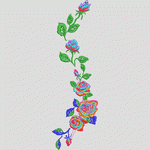 彩色玫瑰刺绣图案