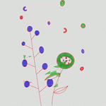 抽象植物与几何图形组合