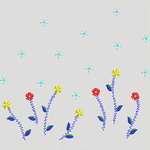 彩色花朵与星形图案装饰