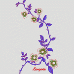 蓝色枝条绣花图案
