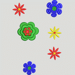 彩色刺绣花朵图案集合