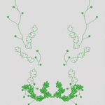 绿色植物刺绣图案