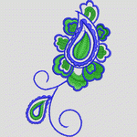 蓝绿 paisley 装饰图案
