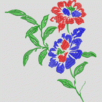 彩色刺绣花卉图案