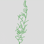 绿色植物刺绣图案
