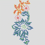 彩色花卉刺绣图案