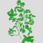 绿色植物刺绣图案