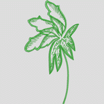 绿色植物刺绣图案