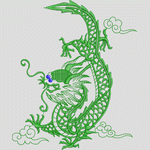 绿色龙形刺绣图案 龙VIP