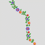 彩色花卉刺绣图案