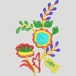 彩色刺绣花卉图案