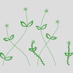 绿色植物刺绣图案