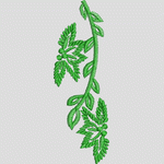 绿色植物刺绣图案
