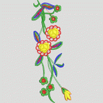 彩色刺绣花卉图案