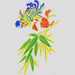 彩色花卉刺绣图案