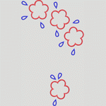 雨滴与花朵图案