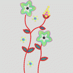 彩色刺绣花卉图案