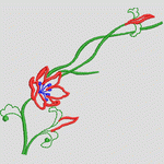 红色花朵刺绣图案