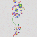 彩色刺绣花卉图案
