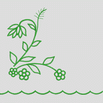 绿色植物刺绣图案