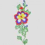 彩色刺绣花卉图案