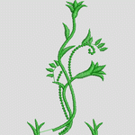 绿色藤蔓植物刺绣图案