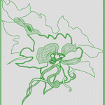 绿色植物刺绣图案